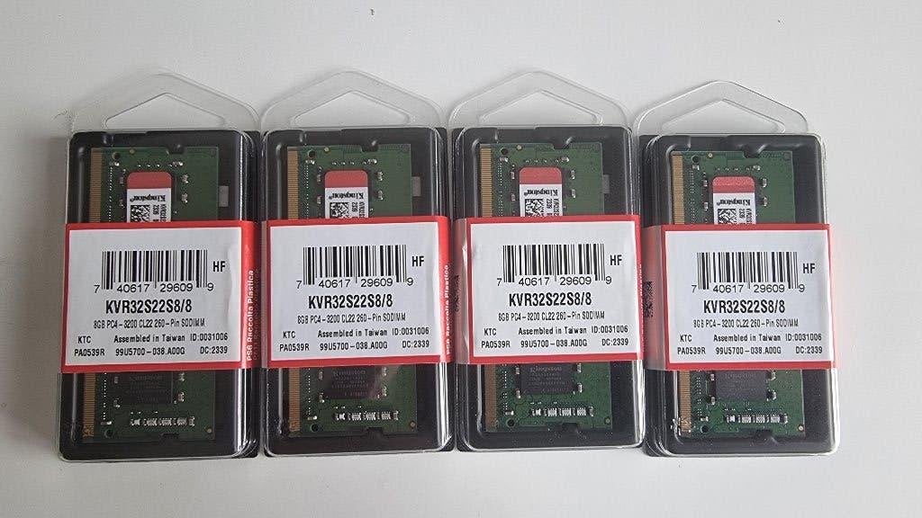 4x Kingston KVR32S22S8/8 8GB DDR4-3200 SODIMM *Nieuw in doos, DDR4, 8 GB, Nieuw, Ophalen of Verzenden