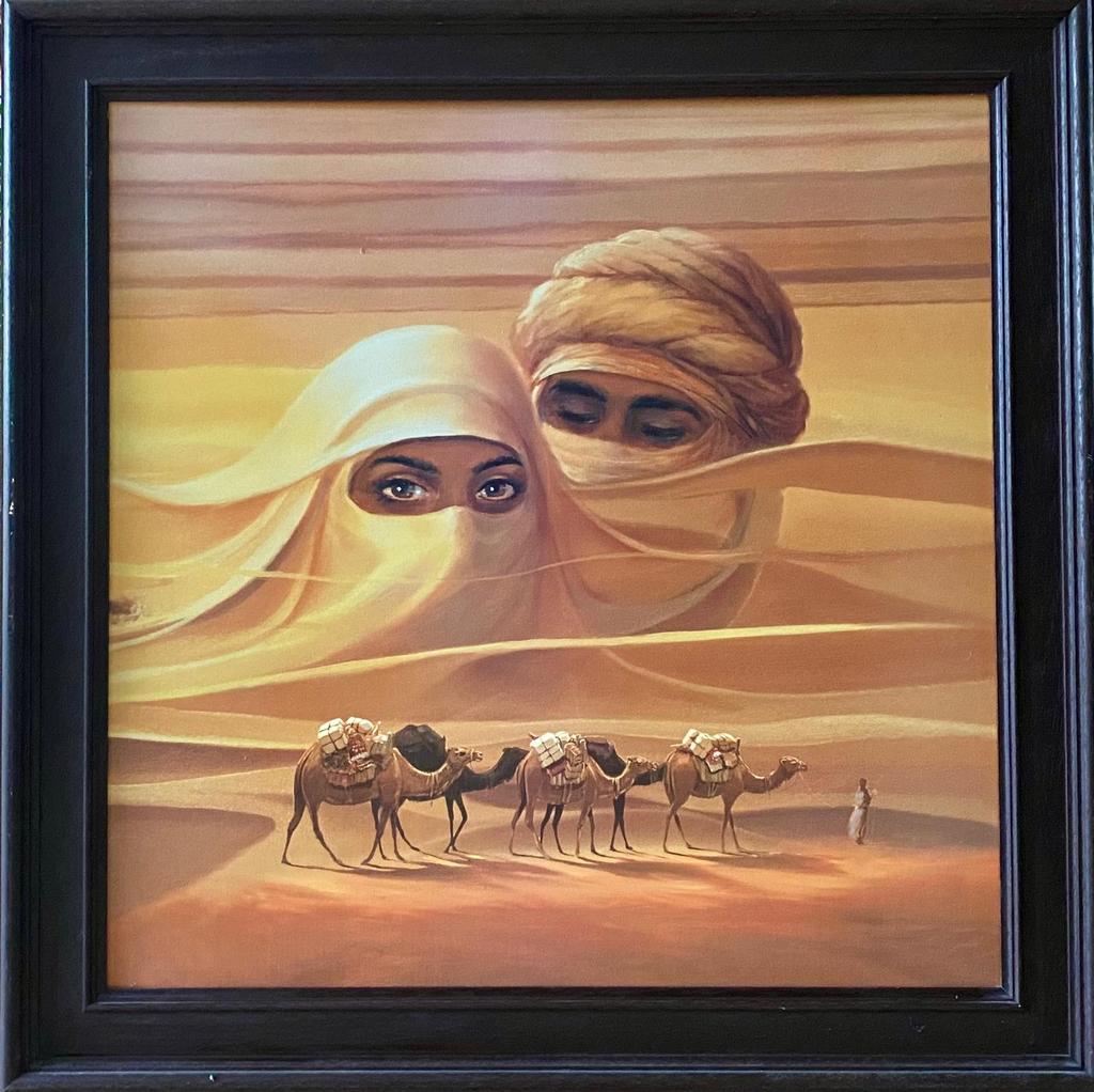 Oosters schilderij, Ophalen, Zo goed als nieuw, Schilderij, 75 tot 100 cm