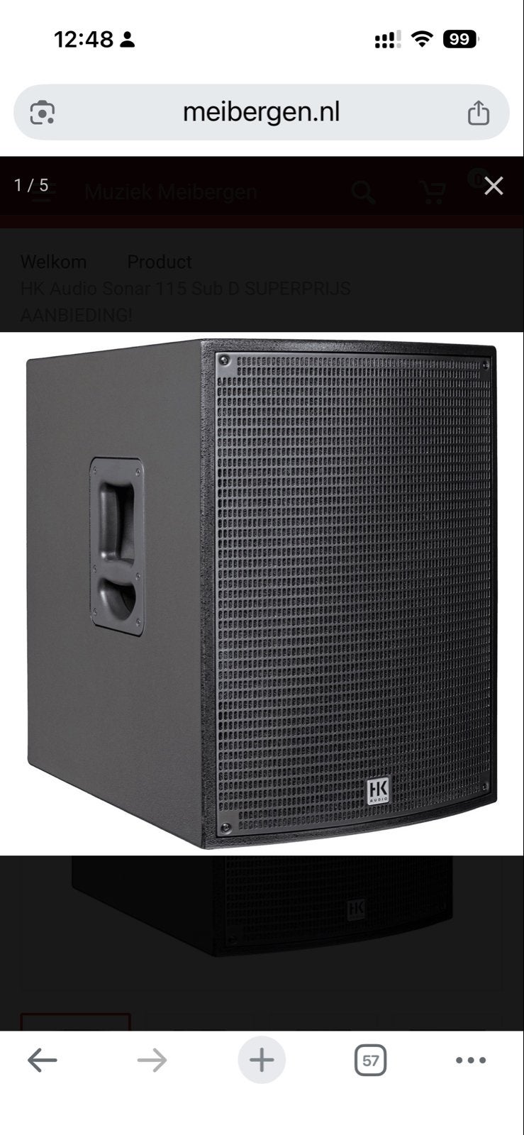 HK Audio Sonar 115 Sub D Actieve Subwoofer compleet