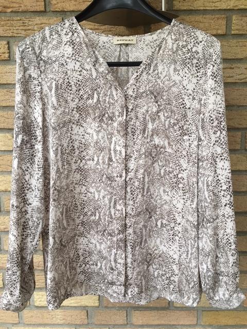 Nieuwe REPEAT blouse 95% zijde + 5% elastan One Size, Bruin, Verzenden, Nieuw, Maat 38/40 (M)