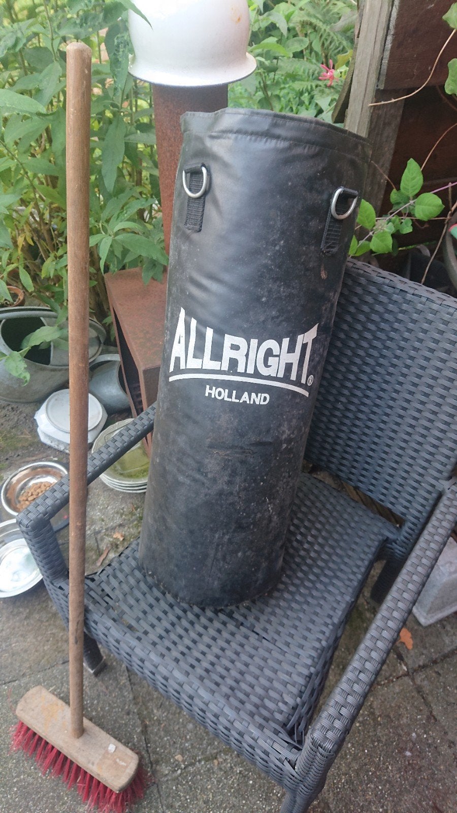 Zwarte Allright Holland bokszak, Sport en Fitness, Ophalen of Verzenden, Gebruikt, Overige, Vechtsportmateriaal