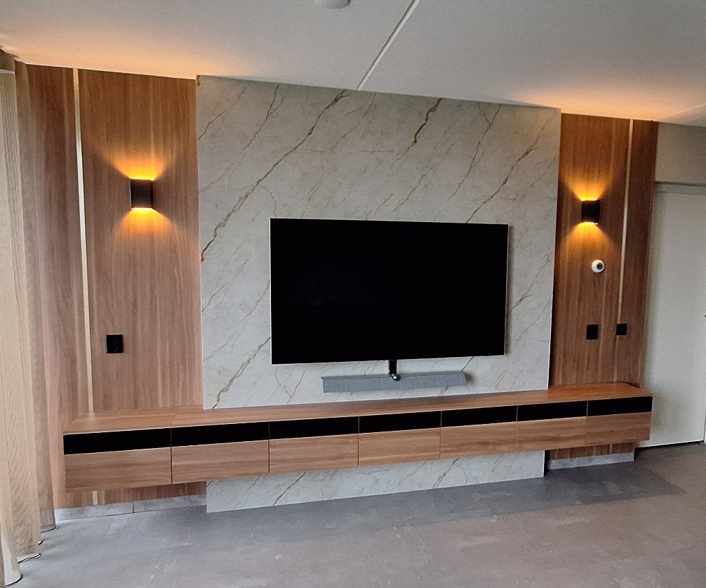 tv meubels, cinewall, maatwerk, meubelmaker, tv achterwand, Verzenden, Nieuw, Modern, industrieel, landelijk, Scandinavisch, klassiek, vintage