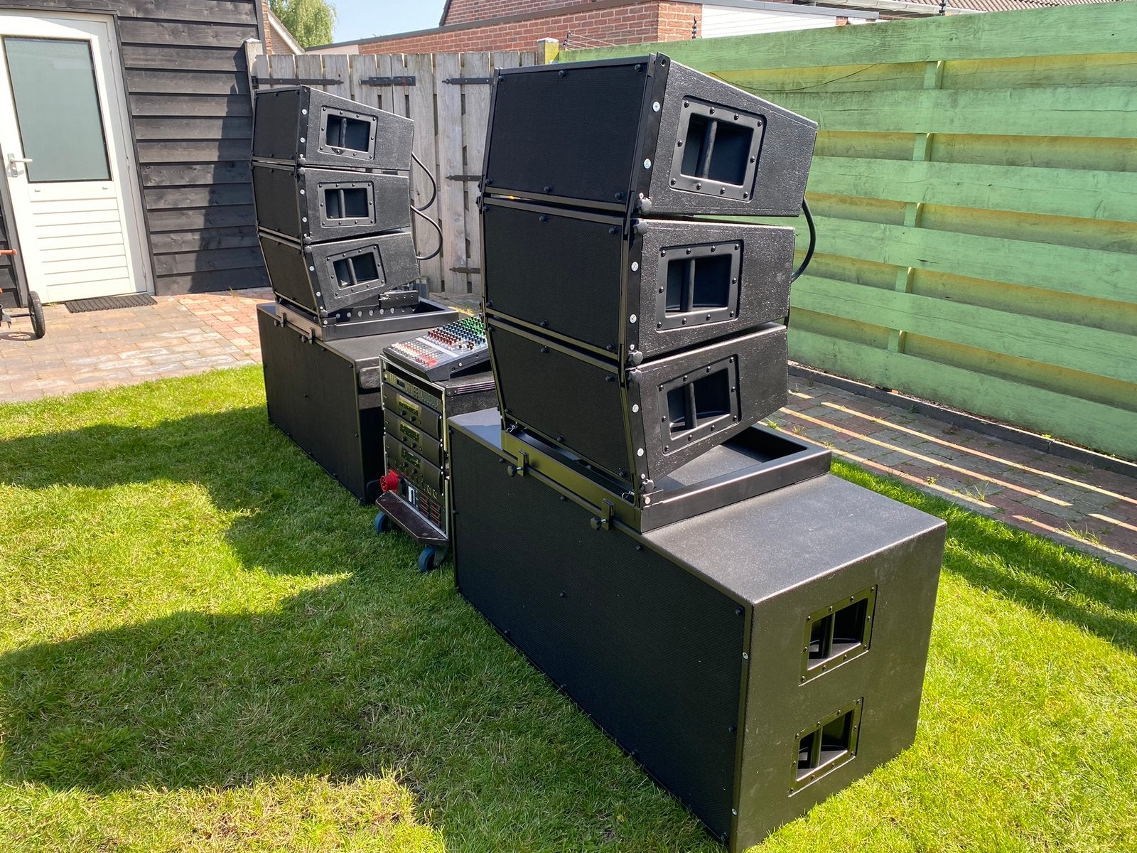 Strakke zelf gebouwde Line Array set van 6200 Watt te koop!, Ophalen, Zo goed als nieuw
