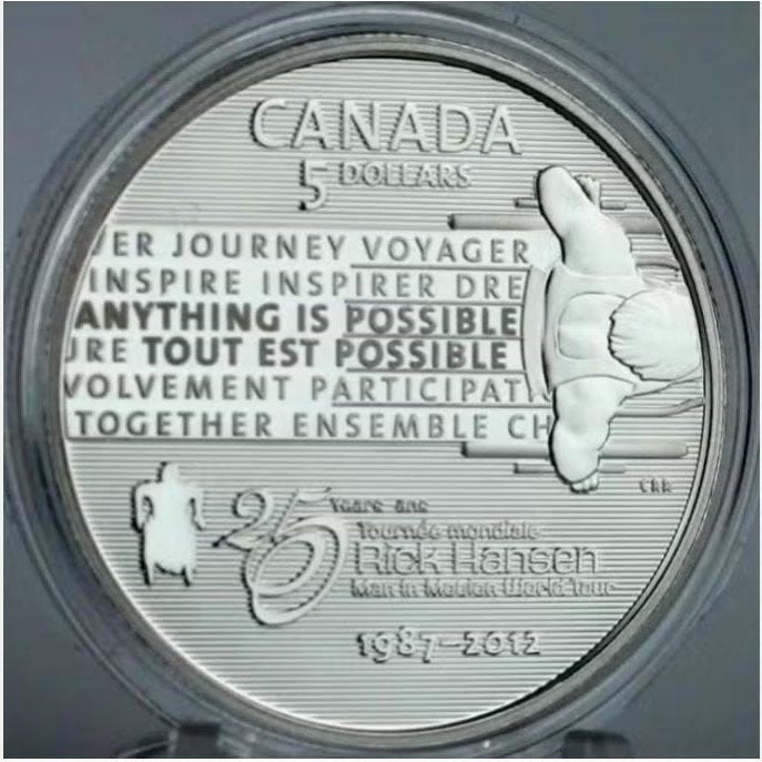 Canada - Silver 5 Dollar 2012 - Rick Hansen Man-In-Motion, Postzegels en Munten, Munten | Amerika, Verzenden, Noord-Amerika, Setje