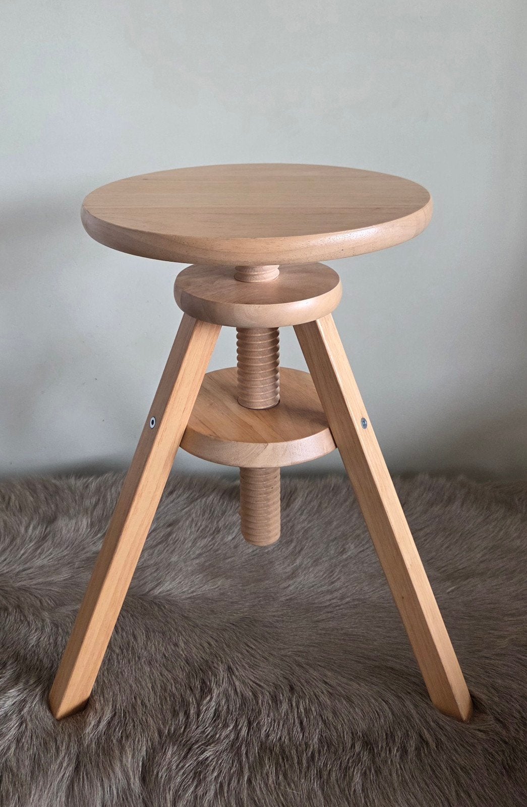 Vintage houten Ikea draaikruk, atelierkruk., Ophalen of Verzenden, Zo goed als nieuw, Hout