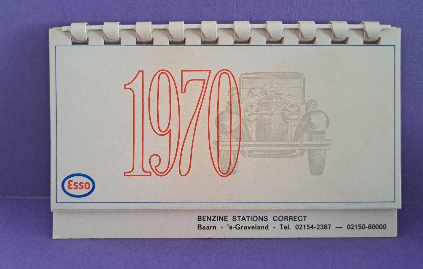 vintage bureau kalender 1970 Esso Baarn, Ophalen of Verzenden