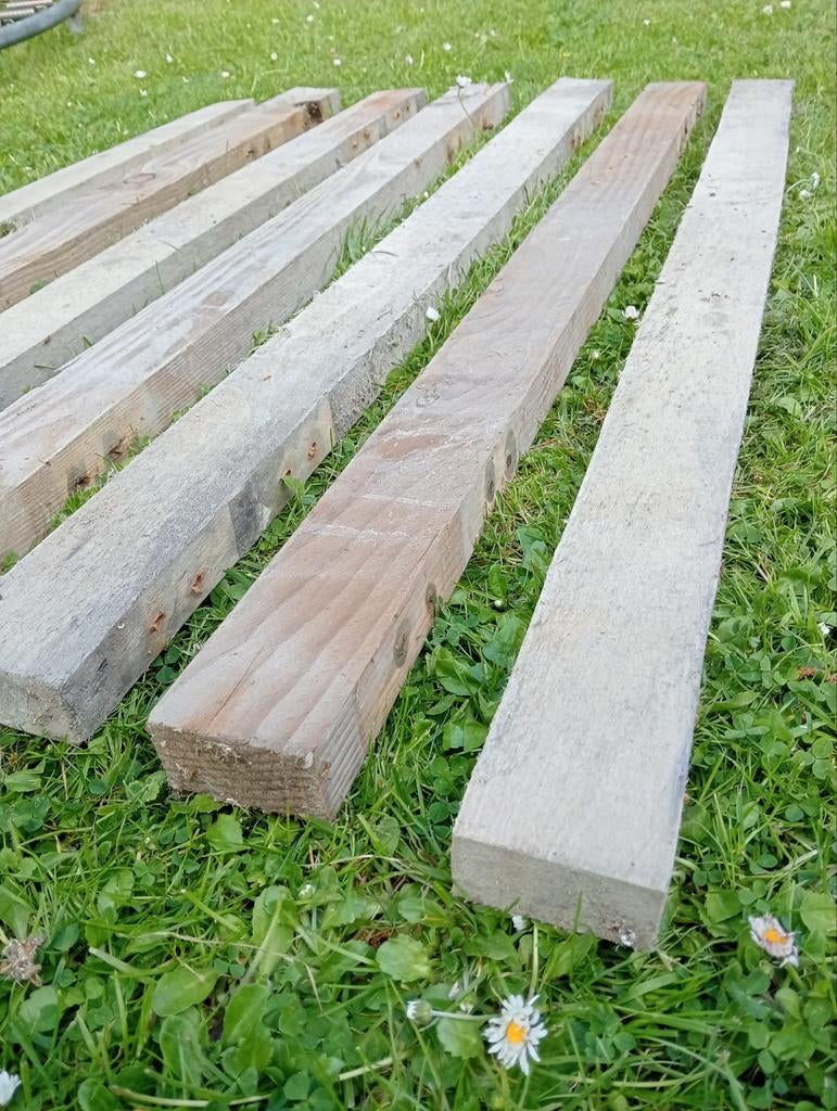 Houten balkjes 105x6.5x4 cm, Doe-het-zelf en Verbouw, Hout en Planken, Ophalen, Gebruikt, 25 tot 50 mm, Balk
