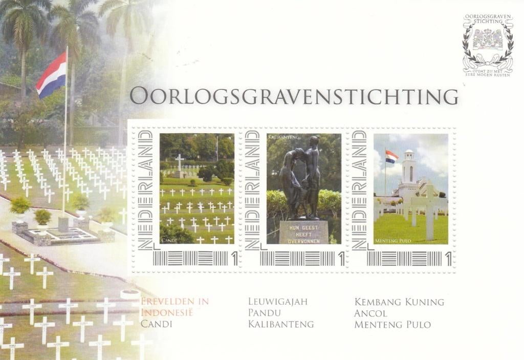 Nederland Postset Oorlogsgravenstichting met zegels +kaarten, Ophalen of Verzenden, Na 1940, Postfris