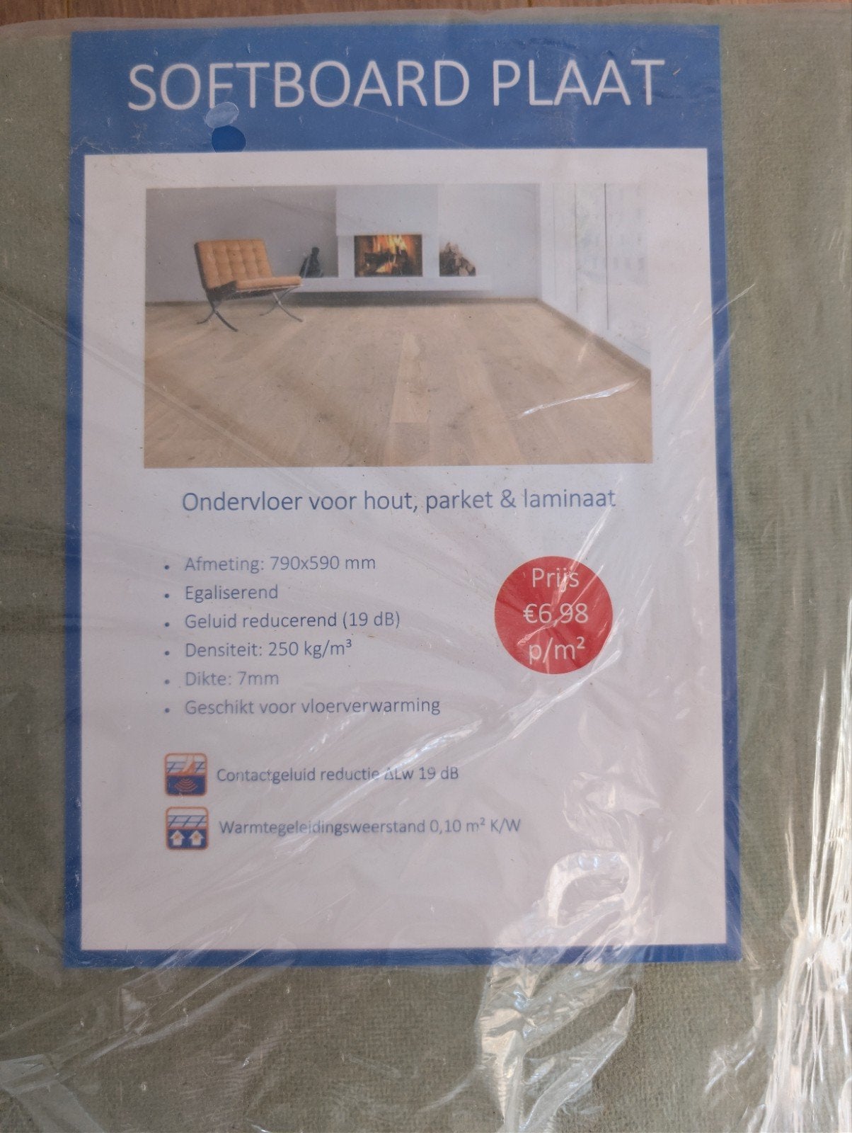 Restant 9 platen Softboard Plaat Ondervloer voor Laminaat, Ophalen, Nieuw, 5 tot 10 m², Overige typen