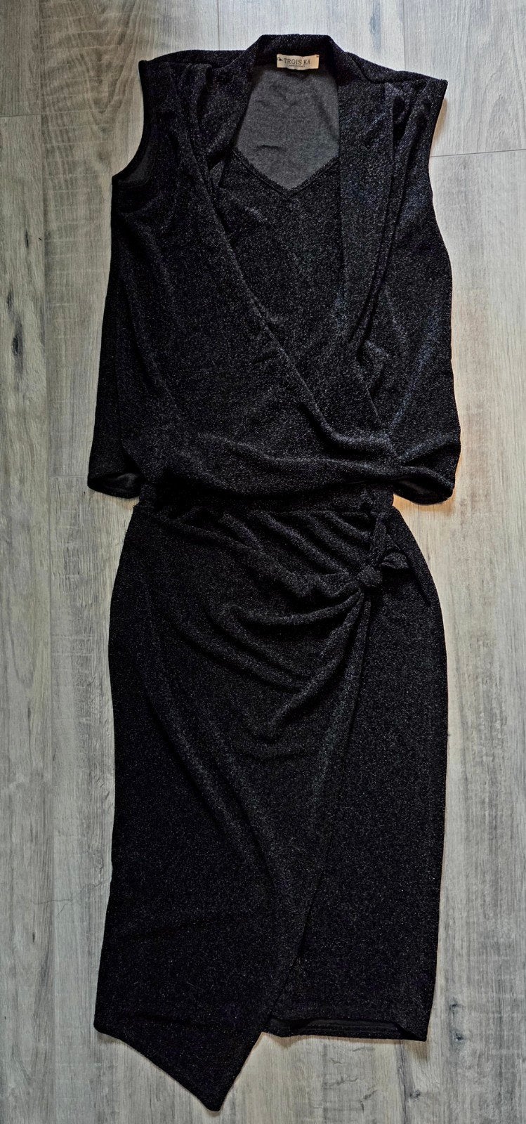 Trois Ka Zwarte Glitter Top & Rok Set Maat M-L, Zwart, Maat 42/44 (L), Ophalen of Verzenden, Zo goed als nieuw