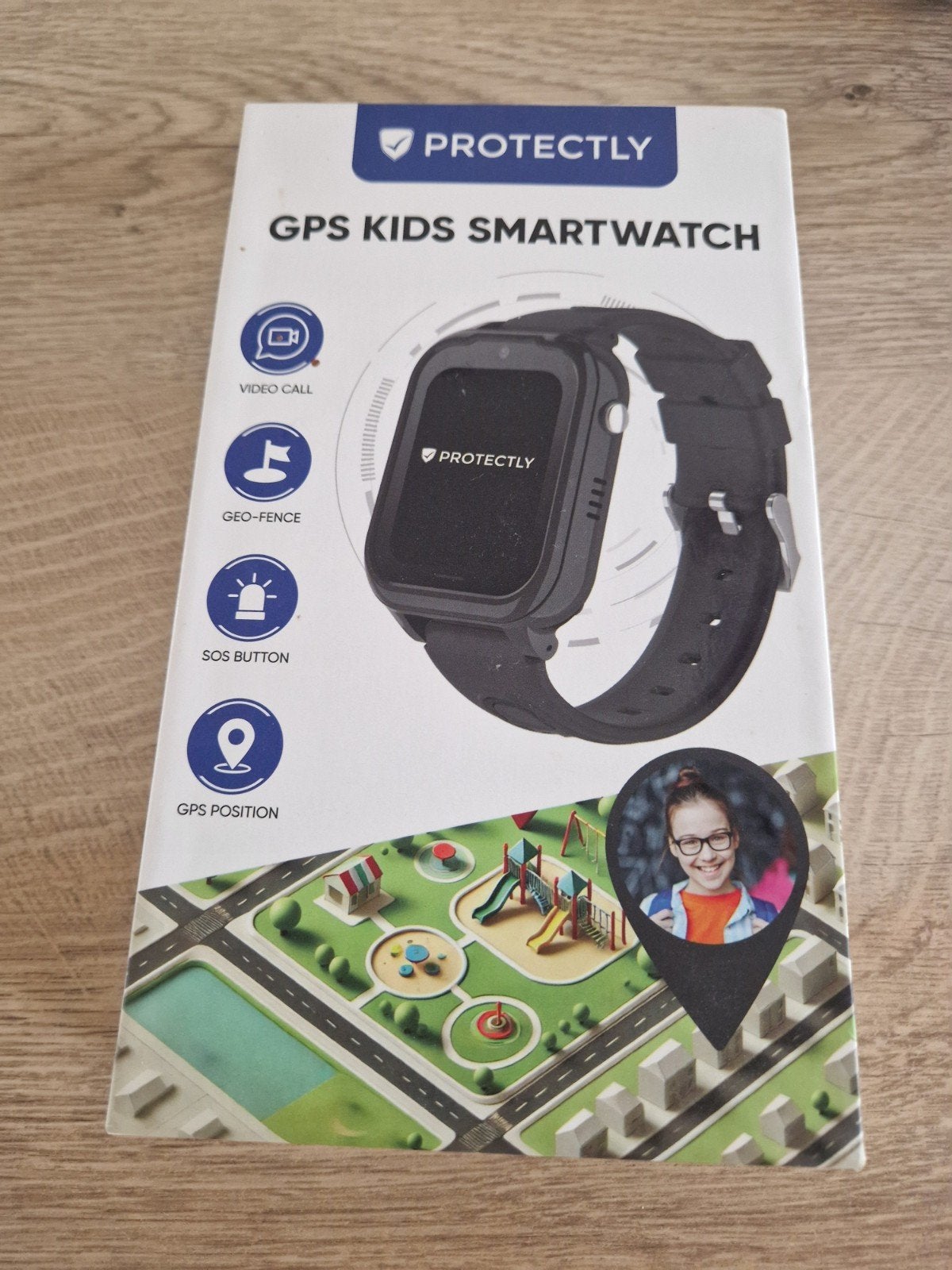 Protectly GPS Kids Smartwatch - Zwart, Ophalen of Verzenden, Zo goed als nieuw, Zwart, Jongen of Meisje