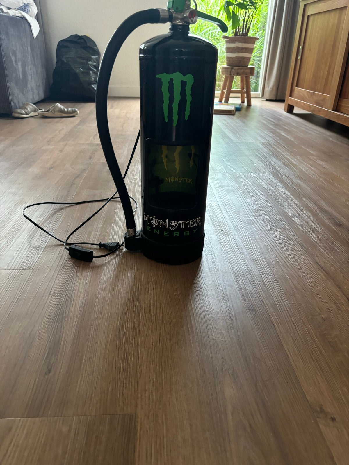 Unieke Monster Energy Lamp - Brandblusser Design, Overige merken, Gebruikt, Zwart, Industrieel