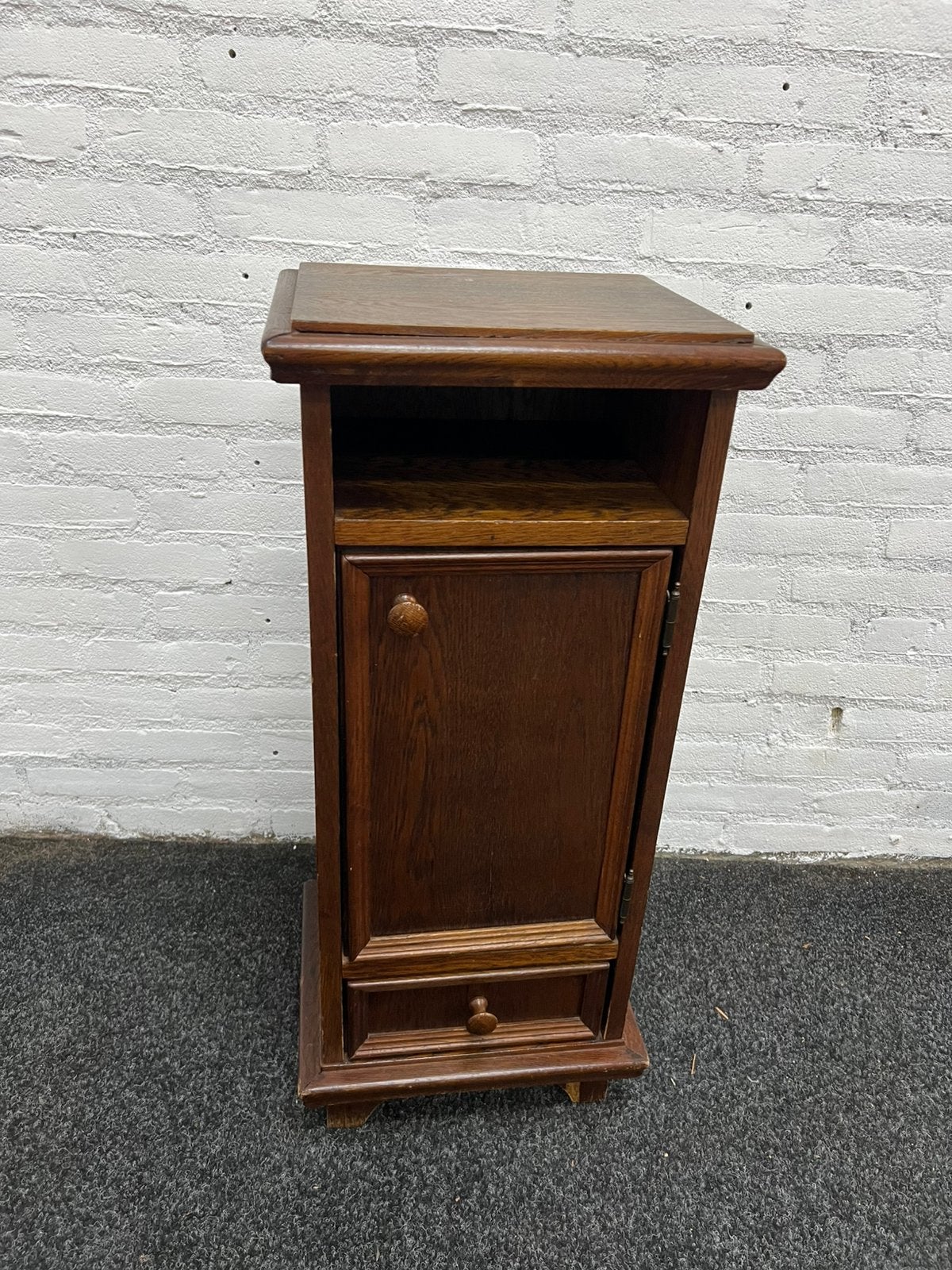 Te Koop : Donker Eiken Halkastje Telefoonkastje Export Kast, Antiek en Kunst, Ophalen
