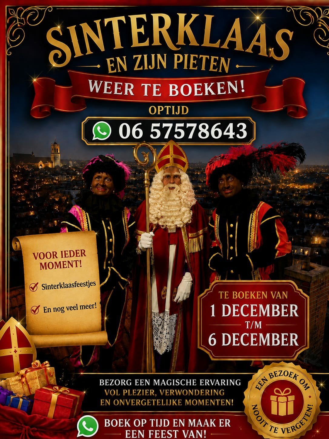 Sinterklaas en pieten nu te boeken, Ophalen of Verzenden