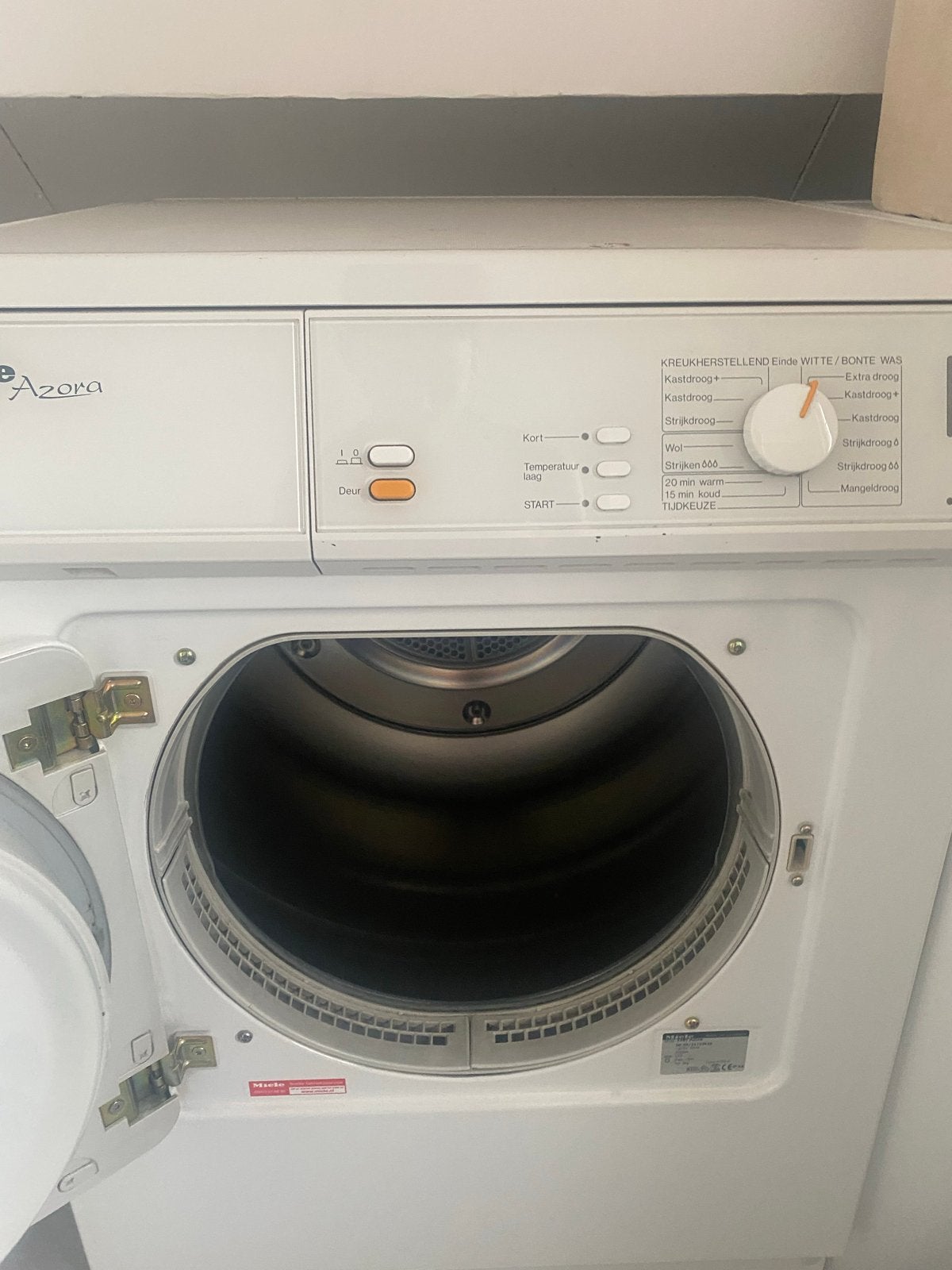 Miele Azora wasdroger met slang en opvangbakje, Witgoed en Apparatuur, Wasdrogers, Ophalen, Gebruikt, 4 tot 6 kg, Voorlader