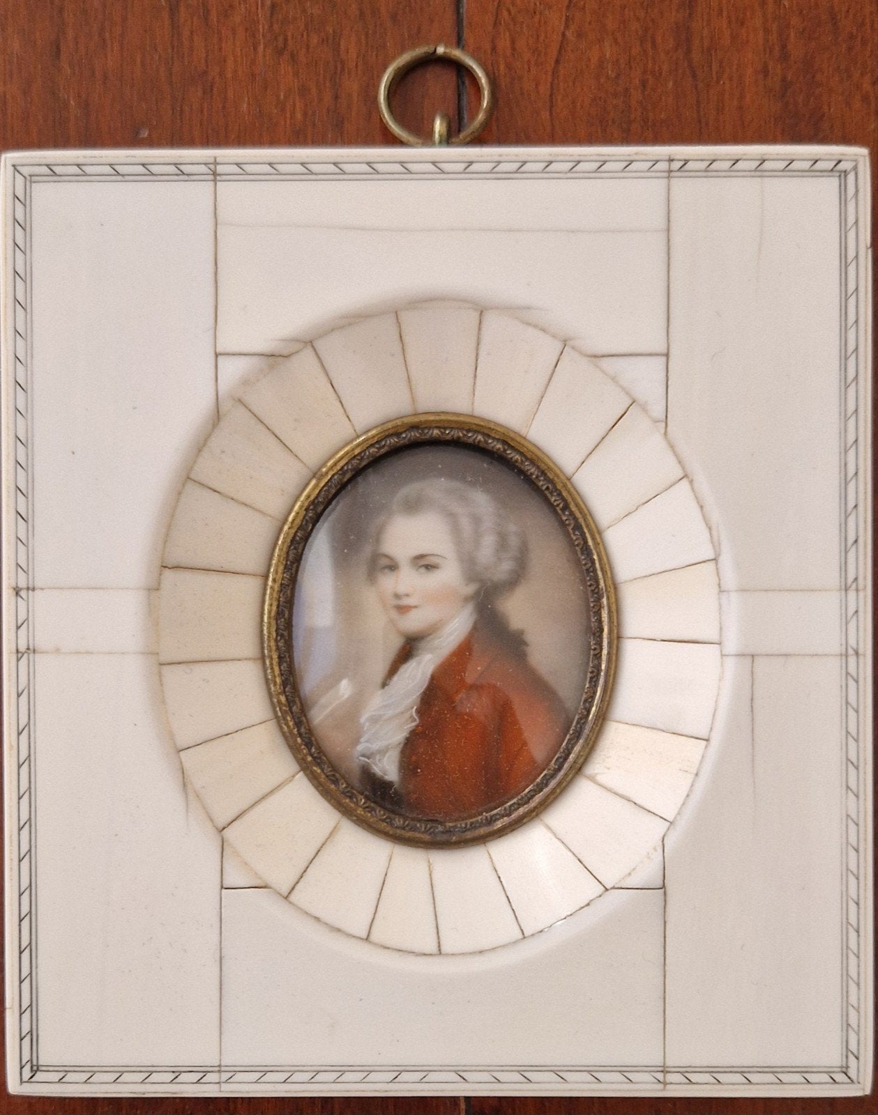 Antieke Miniatuur Portret van een Dame in Ivoor Frame, Antiek en Kunst, Ophalen of Verzenden