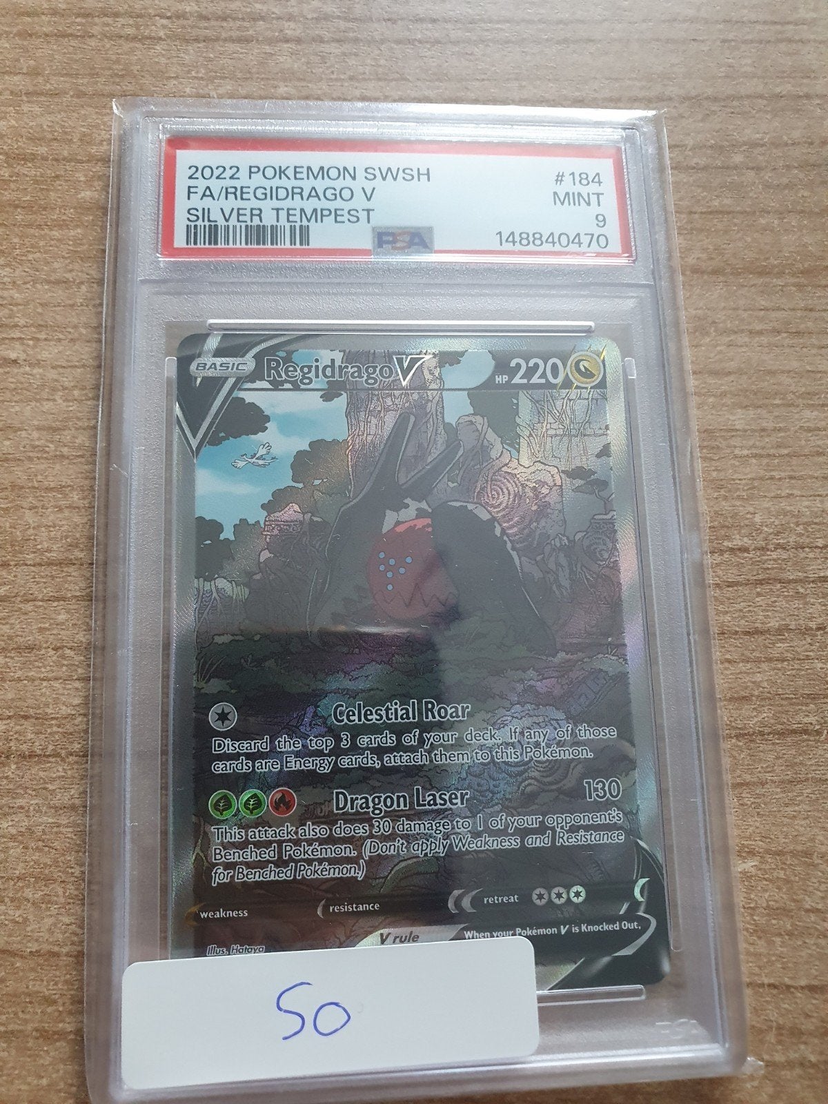 Regidrago V #184 (Silver Tempest) PSA 9 Pokémon kaart, Ophalen of Verzenden, Nieuw, Losse kaart, Foil