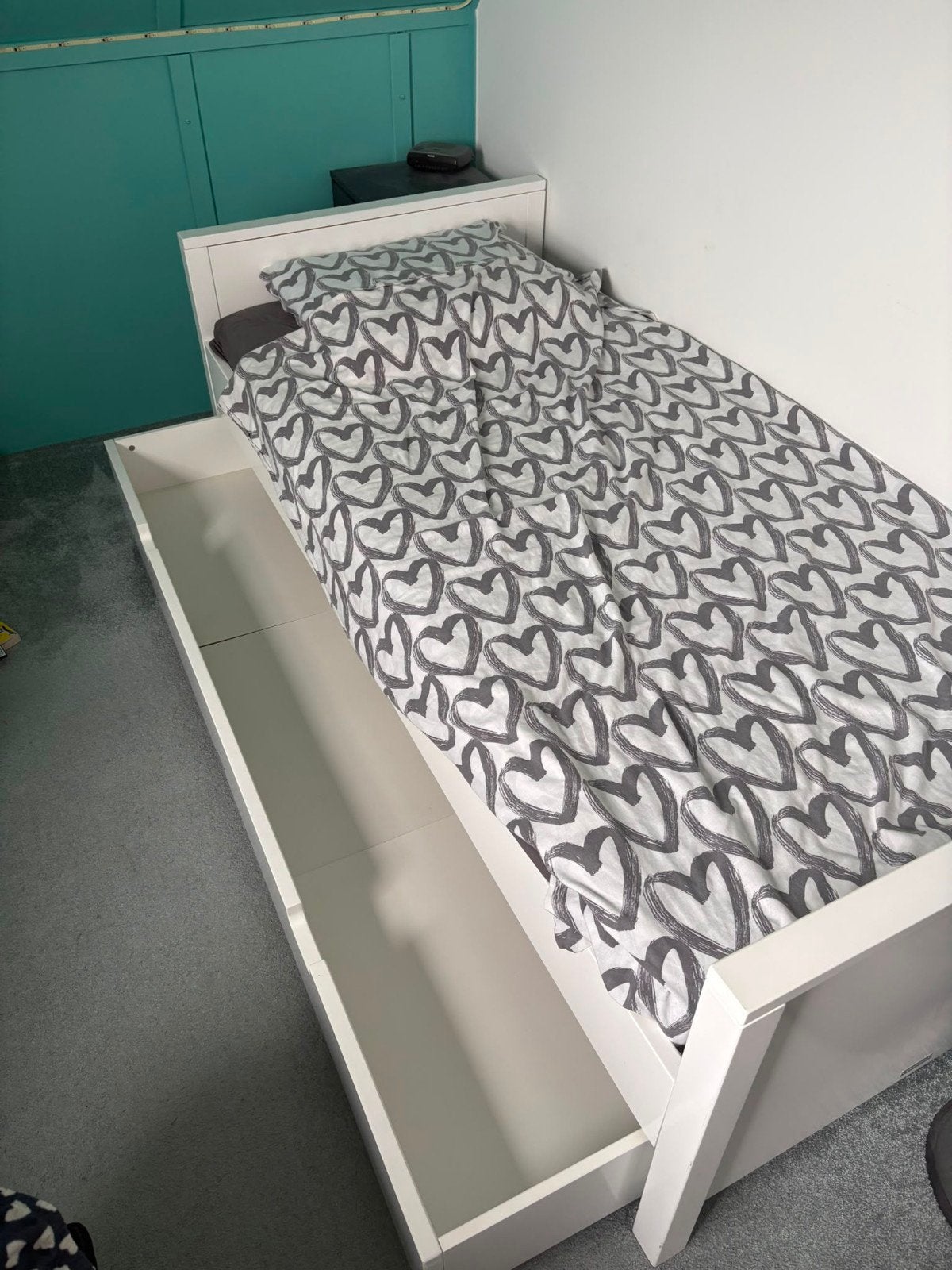 Bopita eenpersoonsbed, wit, Ophalen, 90 cm, Eenpersoons, Wit