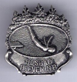 Bosbad Hoeven N.B. nu SPLACH zilverkleurig broche ( P_098), Verzenden, Nieuw, Stad of Land, Speldje of Pin