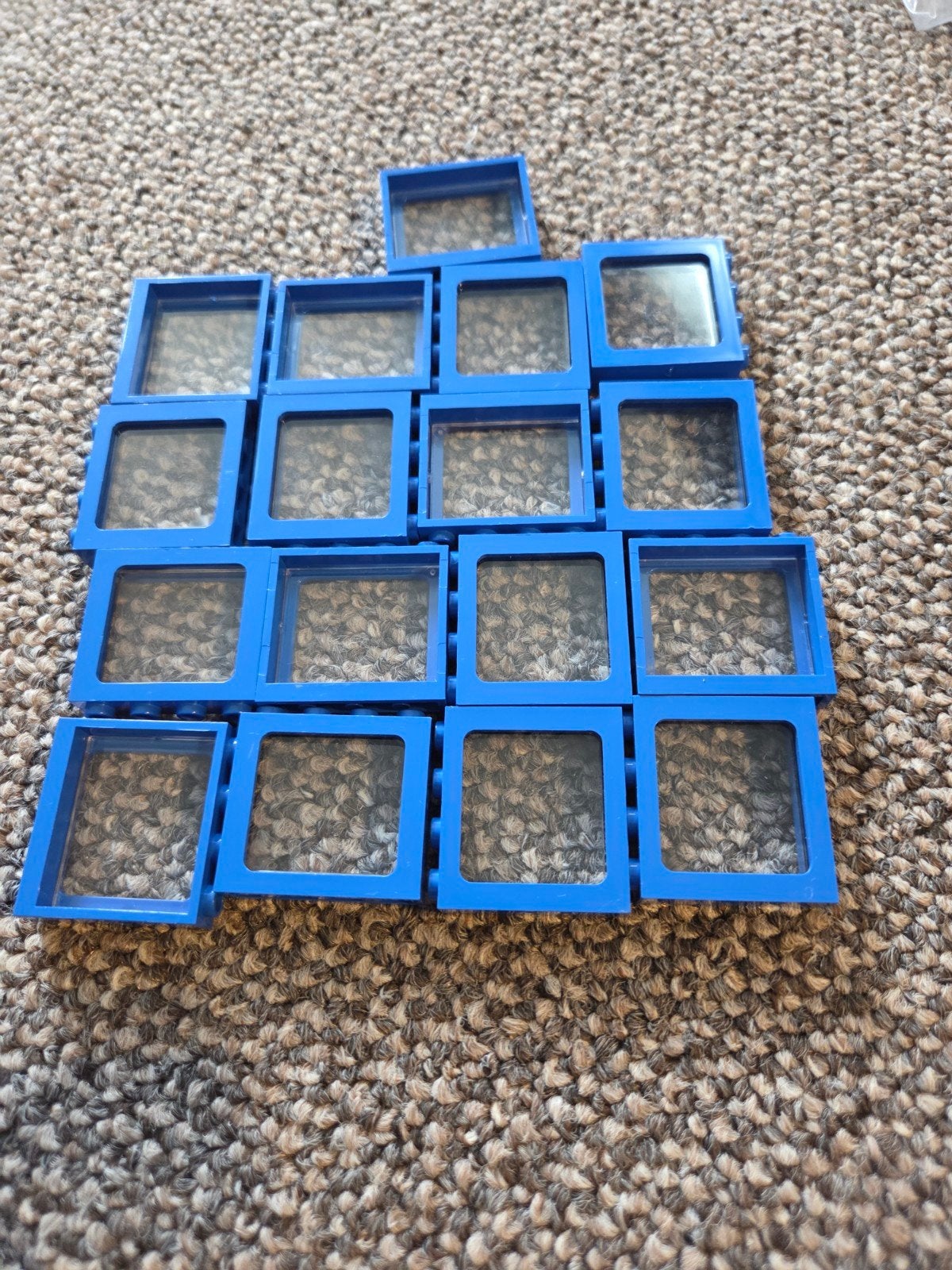 17 Vintage Blauwe LEGO Treinraampjes (3734), Ophalen of Verzenden, Nieuw, Overige merken