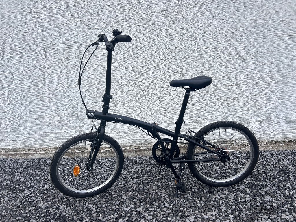 Btwin vouwfiets Decathlon zwart fiets folding bike fold, 20 inch of meer, Gebruikt, Totaal opvouwbaar, Ophalen