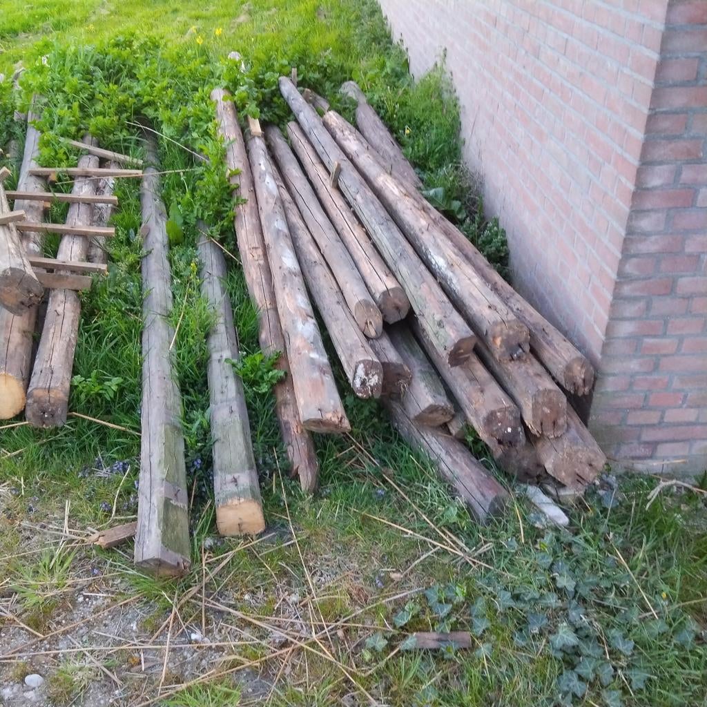 Authentieke houten sporen, recent gezaagd, niet verrot, Ophalen, Gebruikt, Balk, Overige houtsoorten