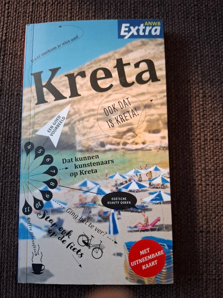 ANWB Extra Kreta Reisgids met uitneembare kaart, Europa, Ophalen of Verzenden, Reisgids of -boek, ANWB