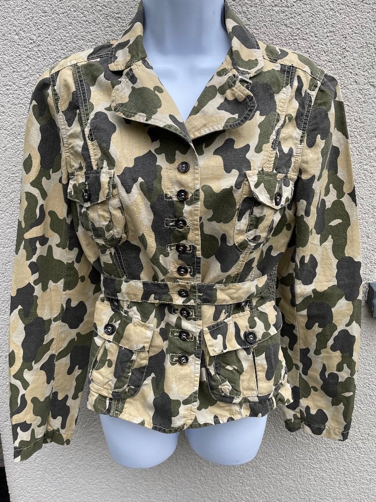 Jo & Co Sport camouflage jasje linnen en katoen, 38 – Nieuw, Kleding | Dames, Maat 38/40 (M), Nieuw, Ophalen of Verzenden, Jo & Co Sport