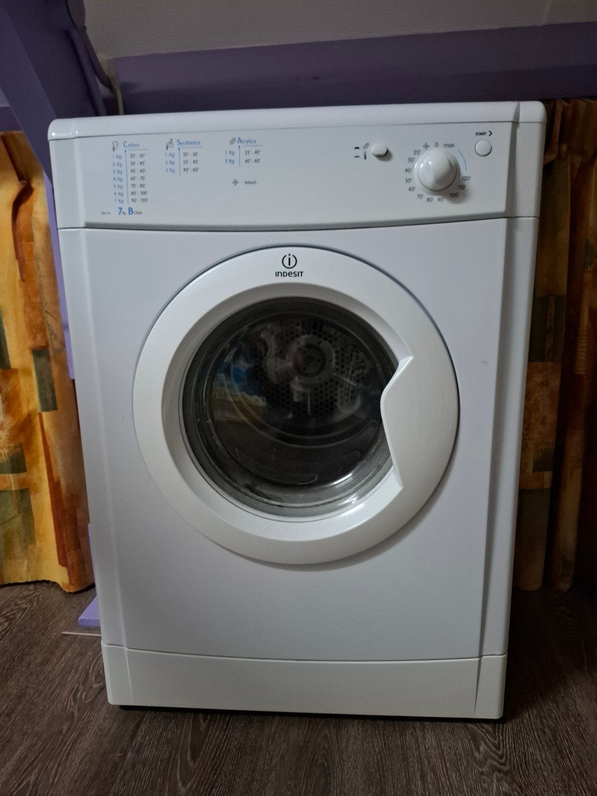 te koop:indesit wasdroger met afvoer, Ophalen, 6 tot 8 kg, Gebruikt, 1600 toeren of meer