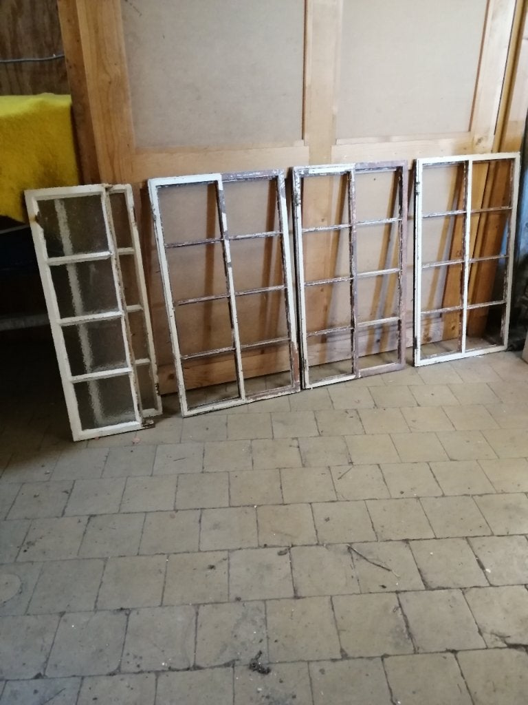 3 stalramen ijzer 60x105 cm, Doe-het-zelf en Verbouw, Glas en Ramen, Ophalen, Gevelraam of Ruit, Gebruikt, Minder dan 80 cm