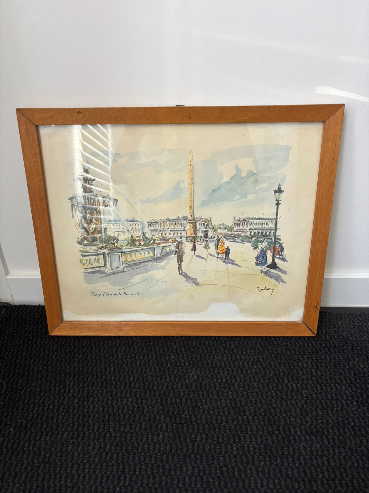 Puillery lithografie Parijs ingeslijst, Ophalen