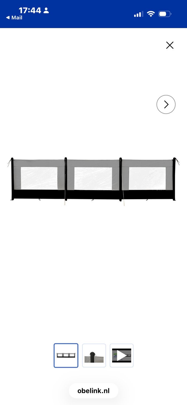 Obelink Easy Air 600 Windscherm., Ophalen, Nieuw