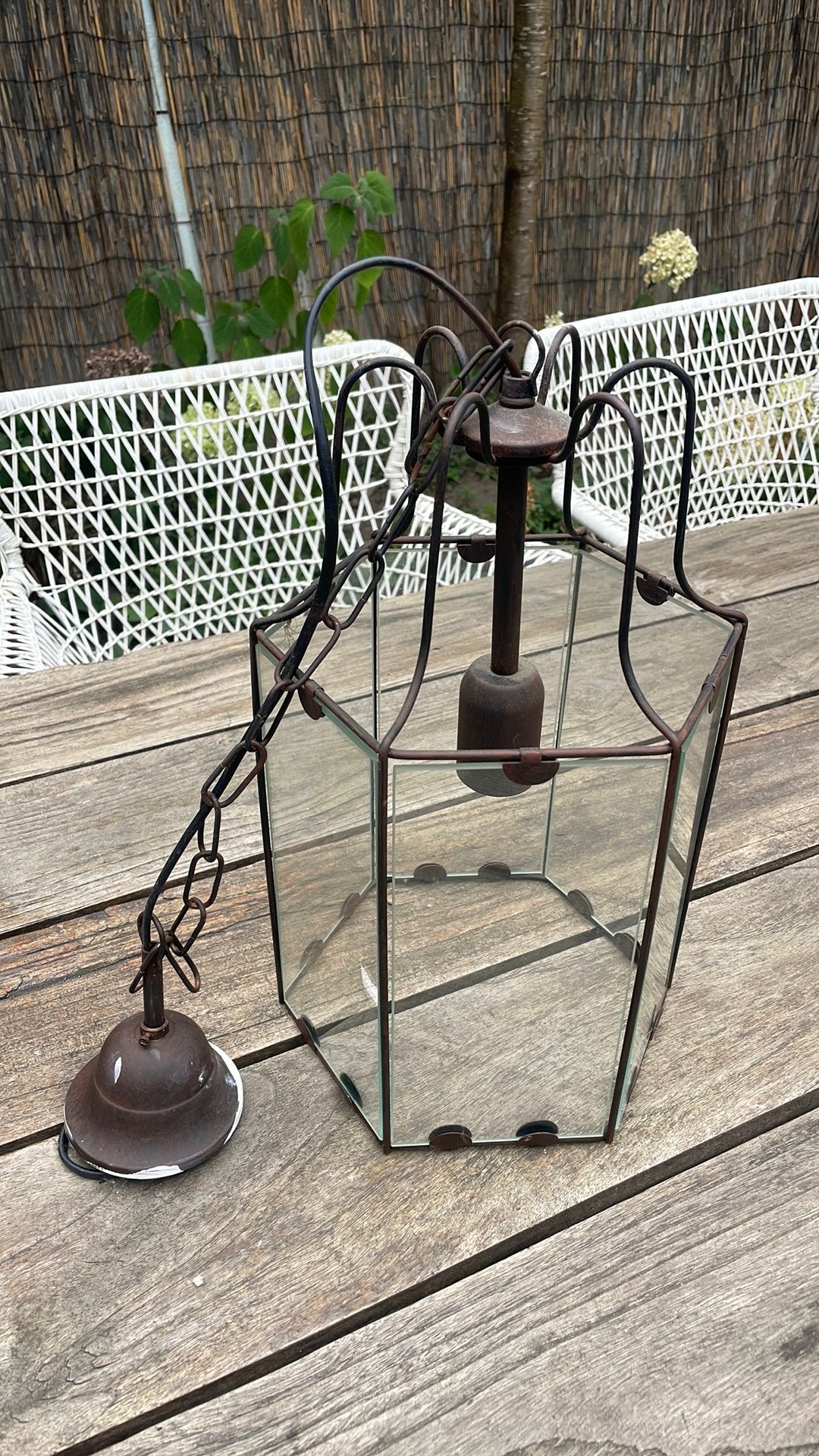 Hanglamp woonkamer, Huis en Inrichting, Lampen | Hanglampen, Ophalen, Zo goed als nieuw, Glas