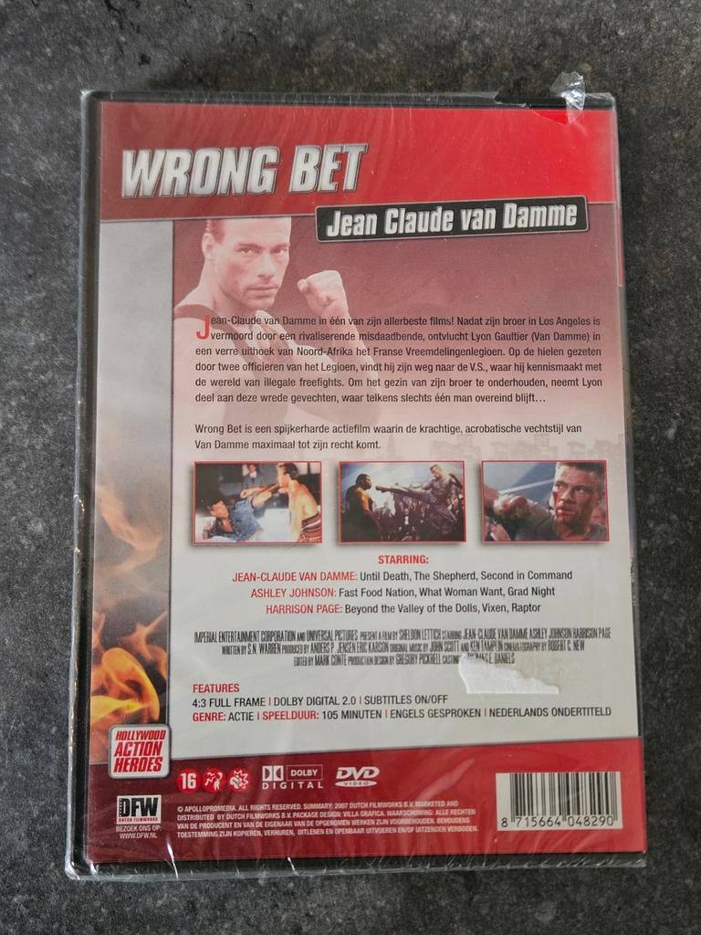 DVD Jean Claude van Damme Wrong Bet NIEUW, Vanaf 16 jaar, Ophalen of Verzenden, Nieuw in verpakking, Martial Arts