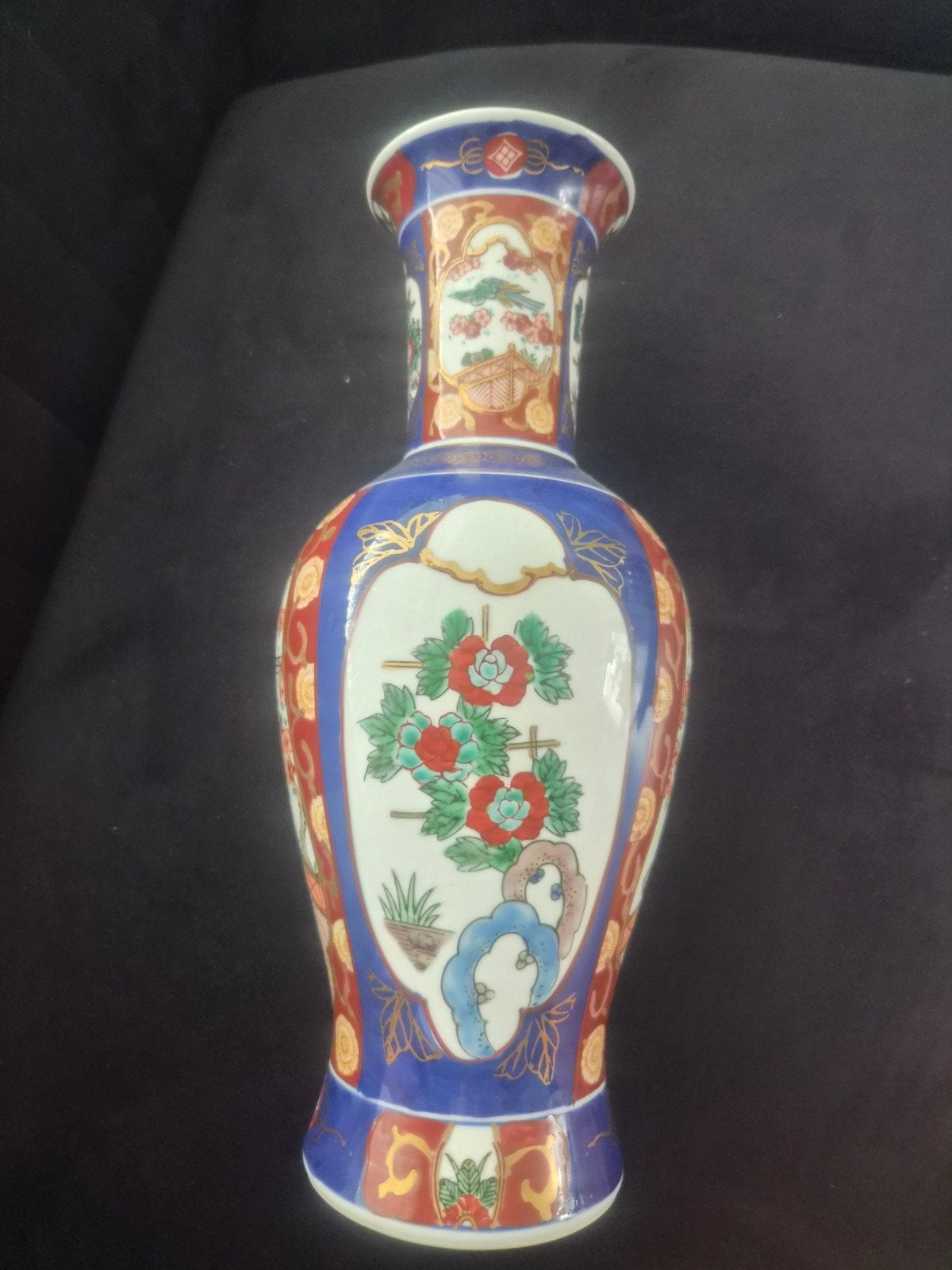 Grote vintage Gold Imari vaas - Handgeschilderd - 31 cm, Ophalen