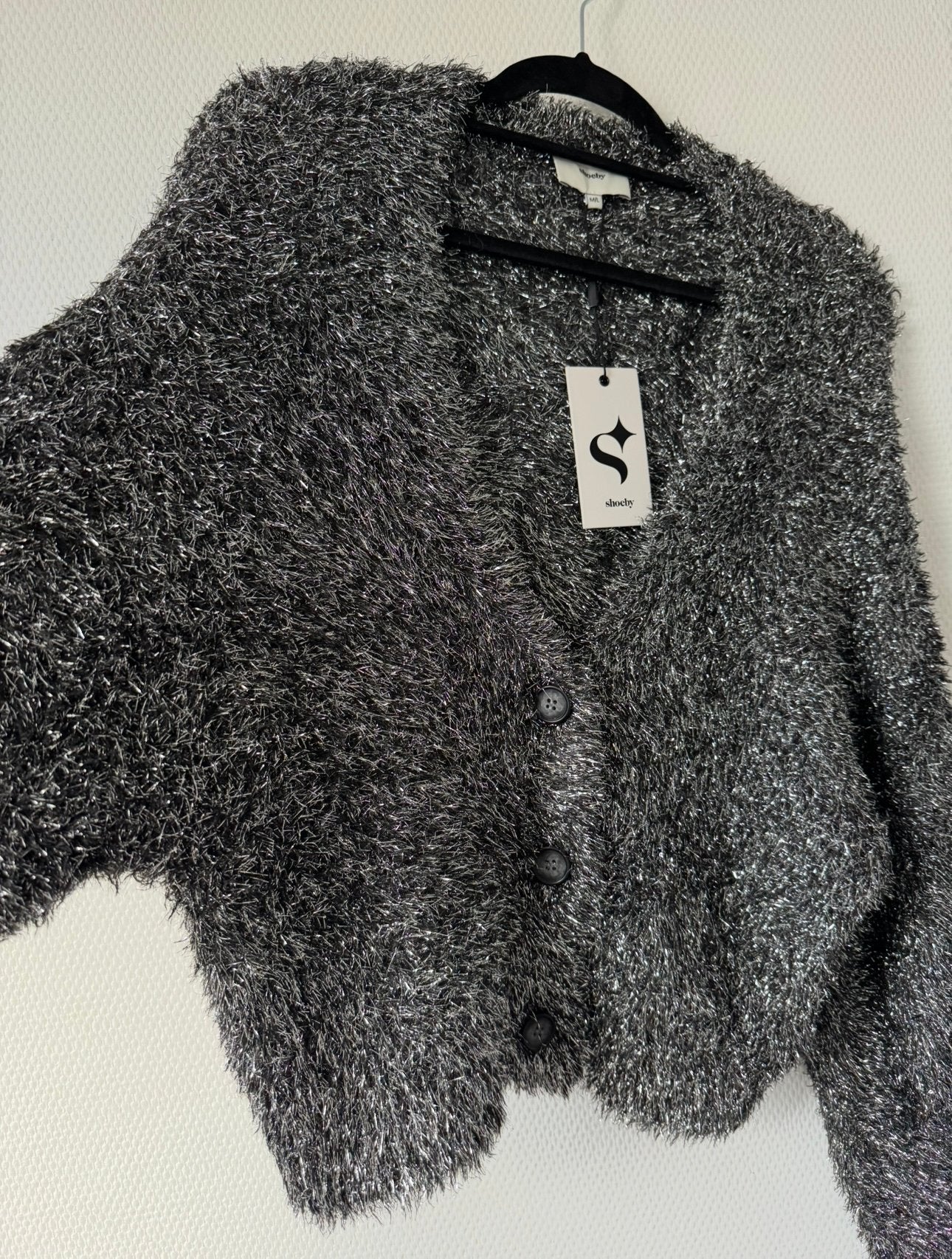 Nieuw Shoeby fluffy vest zilver v-hals maat M/L, Verzenden, Nieuw, Maat 38/40 (M), Zilver