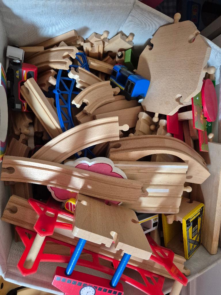 Houten treinspoor, Kinderen en Baby's, Speelgoed | Houten speelgoed, Ophalen, Gebruikt, Overige typen