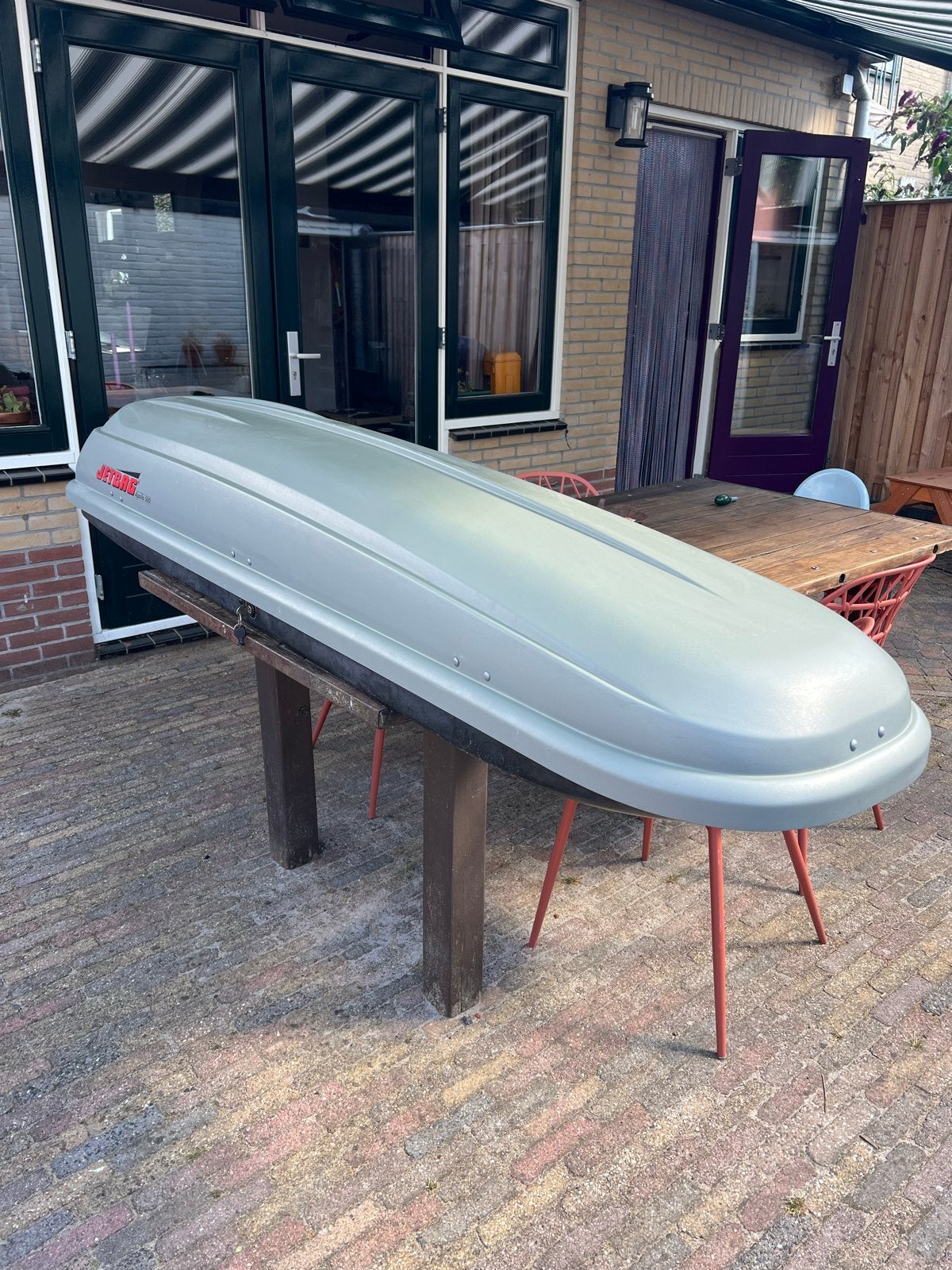 Jetbag skibox/bagagebox met universele dakdragers, Ophalen, Gebruikt