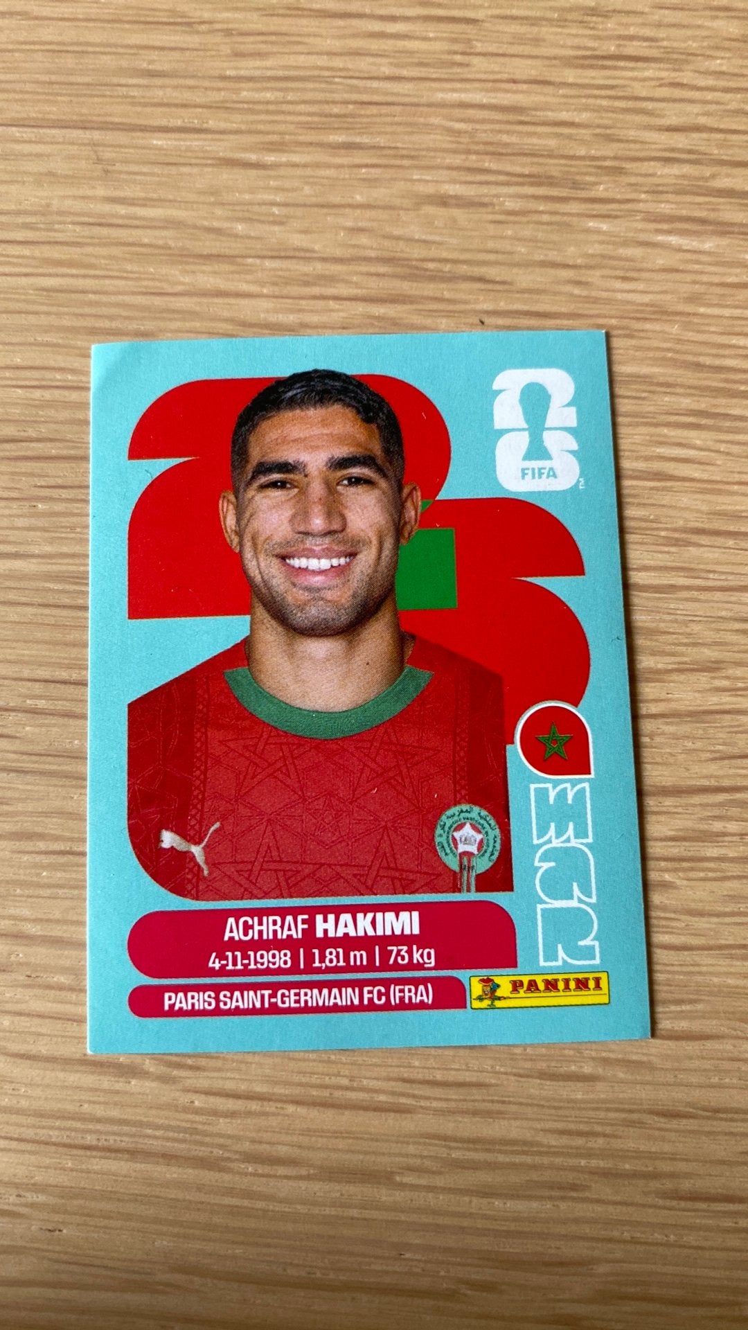 Achraf Hakimi Panini WK 2026 sticker, Ophalen of Verzenden, Zo goed als nieuw, Buitenlandse clubs, Poster, Plaatje of Sticker