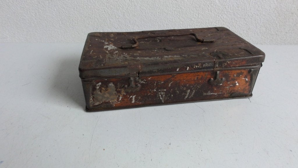 Blikken trommeltje, antiek klein blikken trommeltje, Ophalen of Verzenden