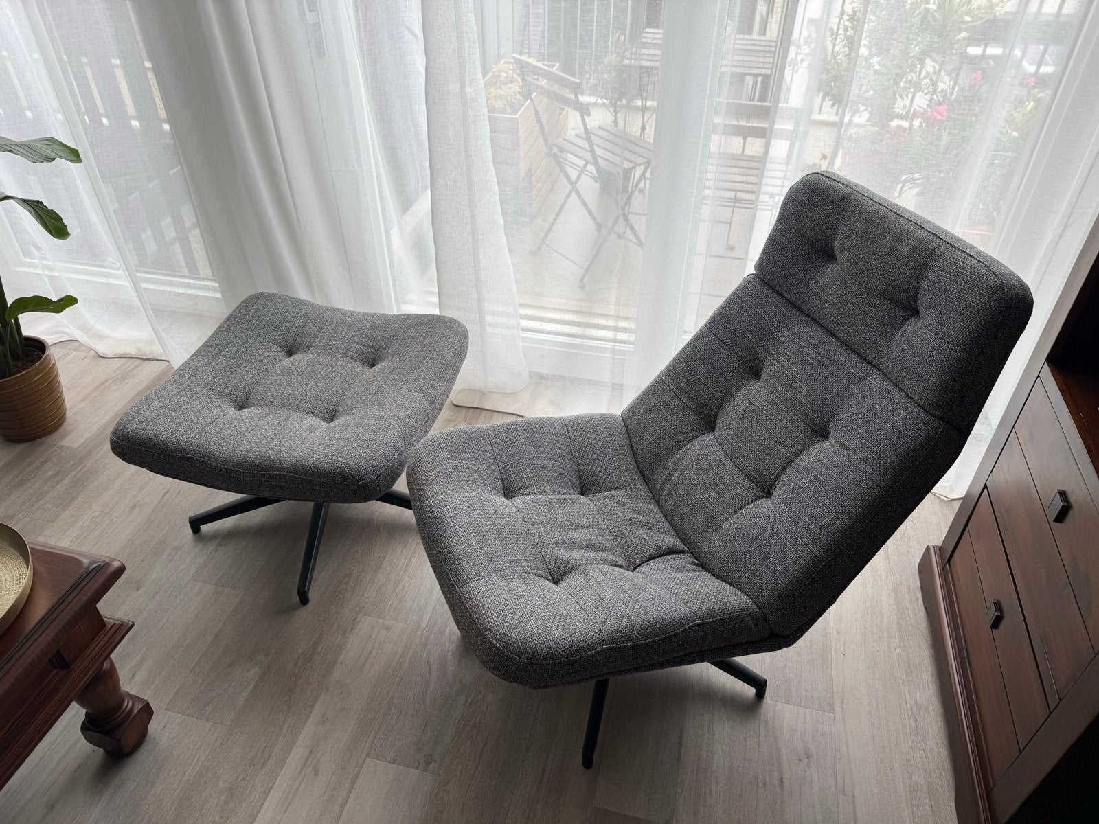 IKEA HAVBERG - Grijze Fauteuil, Ophalen, Gebruikt, 75 tot 100 cm, Stof