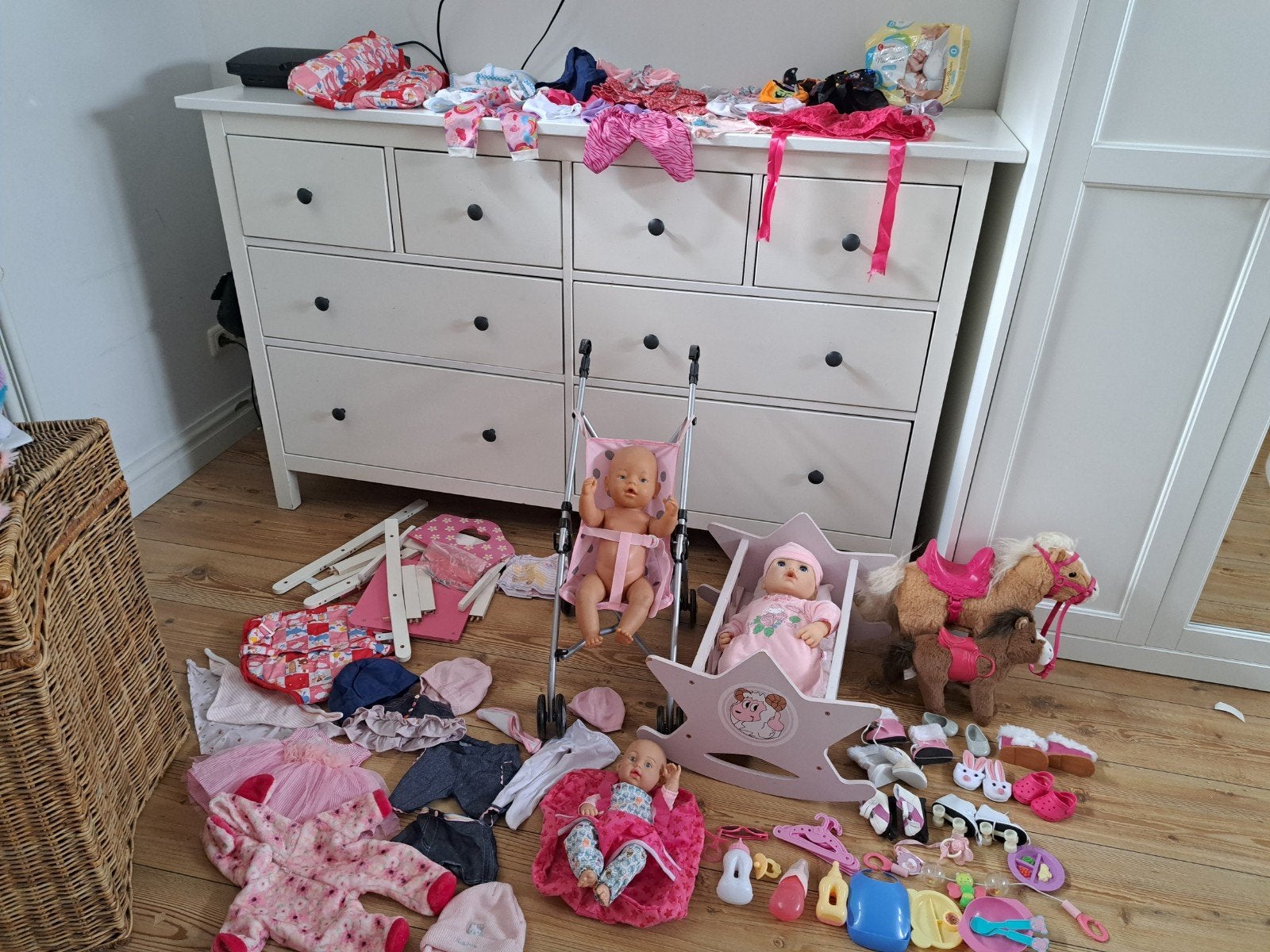 Complete Baby Born en Annabelle set met paard en veulen, Ophalen, Zo goed als nieuw, Babypop