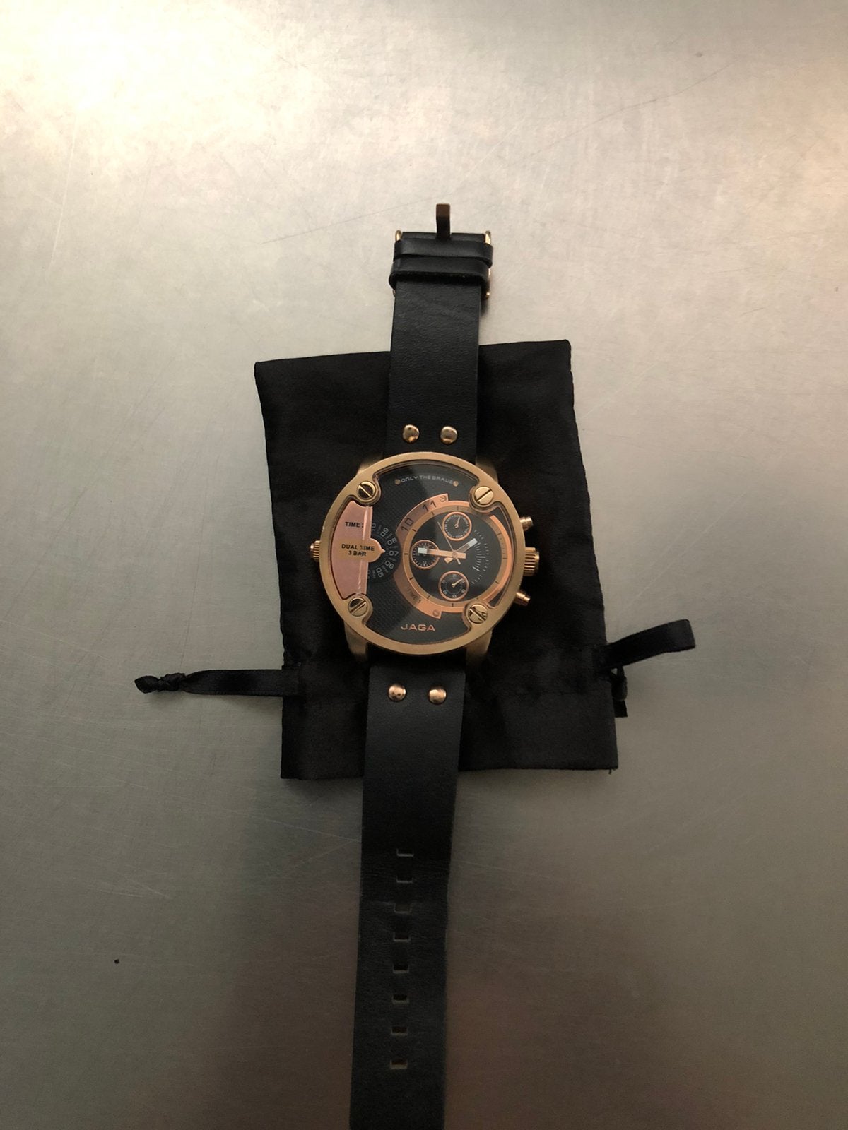 Jaga horloge met lederen band, Ophalen of Verzenden, Zo goed als nieuw, Leer, Overige merken
