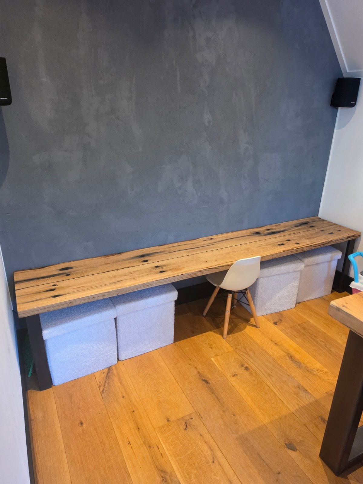 Eiken wagondelen speelmeubel / bankje, Gebruikt, 75 cm of meer, Rechthoekig, Hout