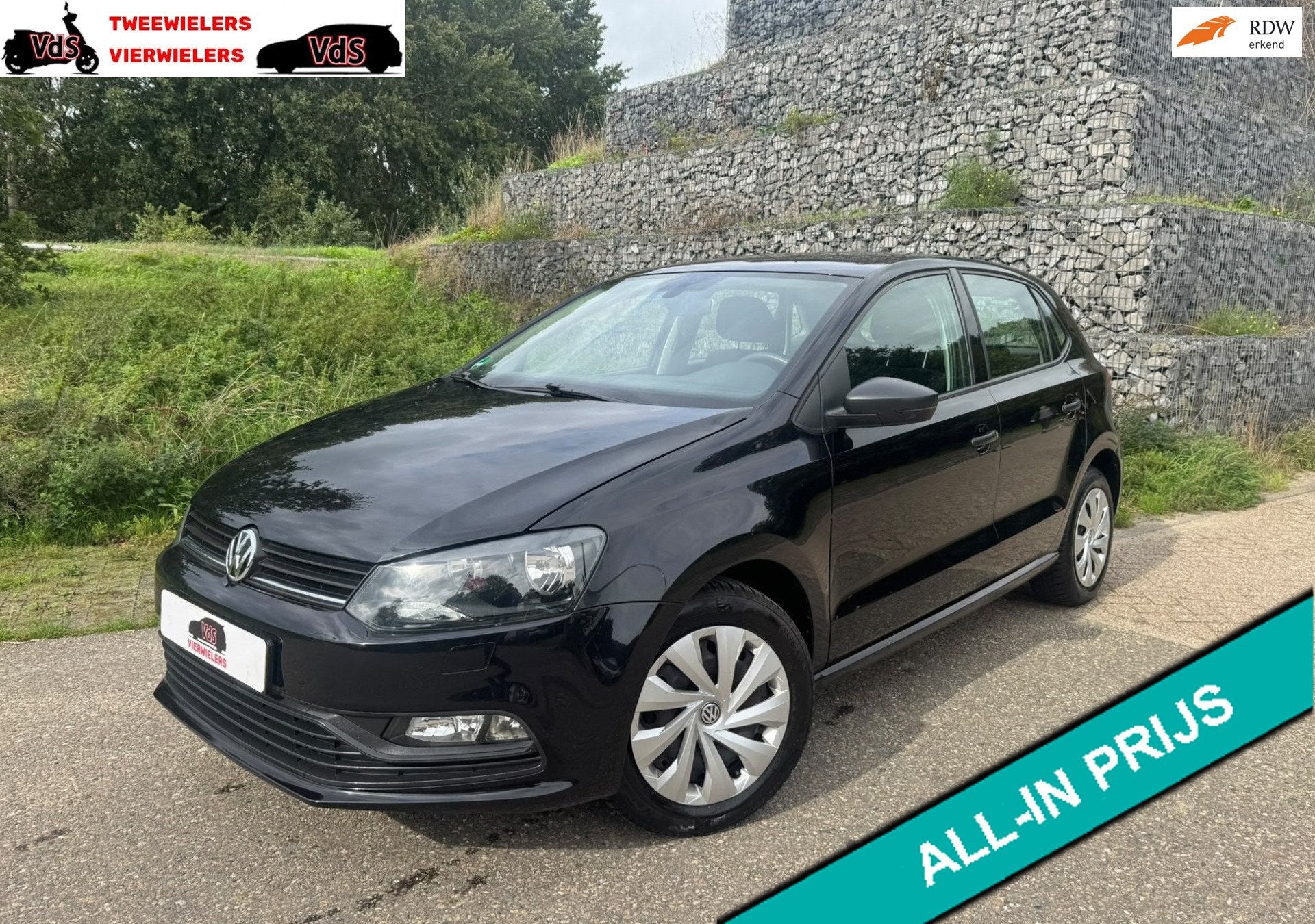 Volkswagen POLO 1.0 Comfortline 75 pk Stoelverw Cruise Contr, Stof, Gebruikt, Zwart, Bedrijf
