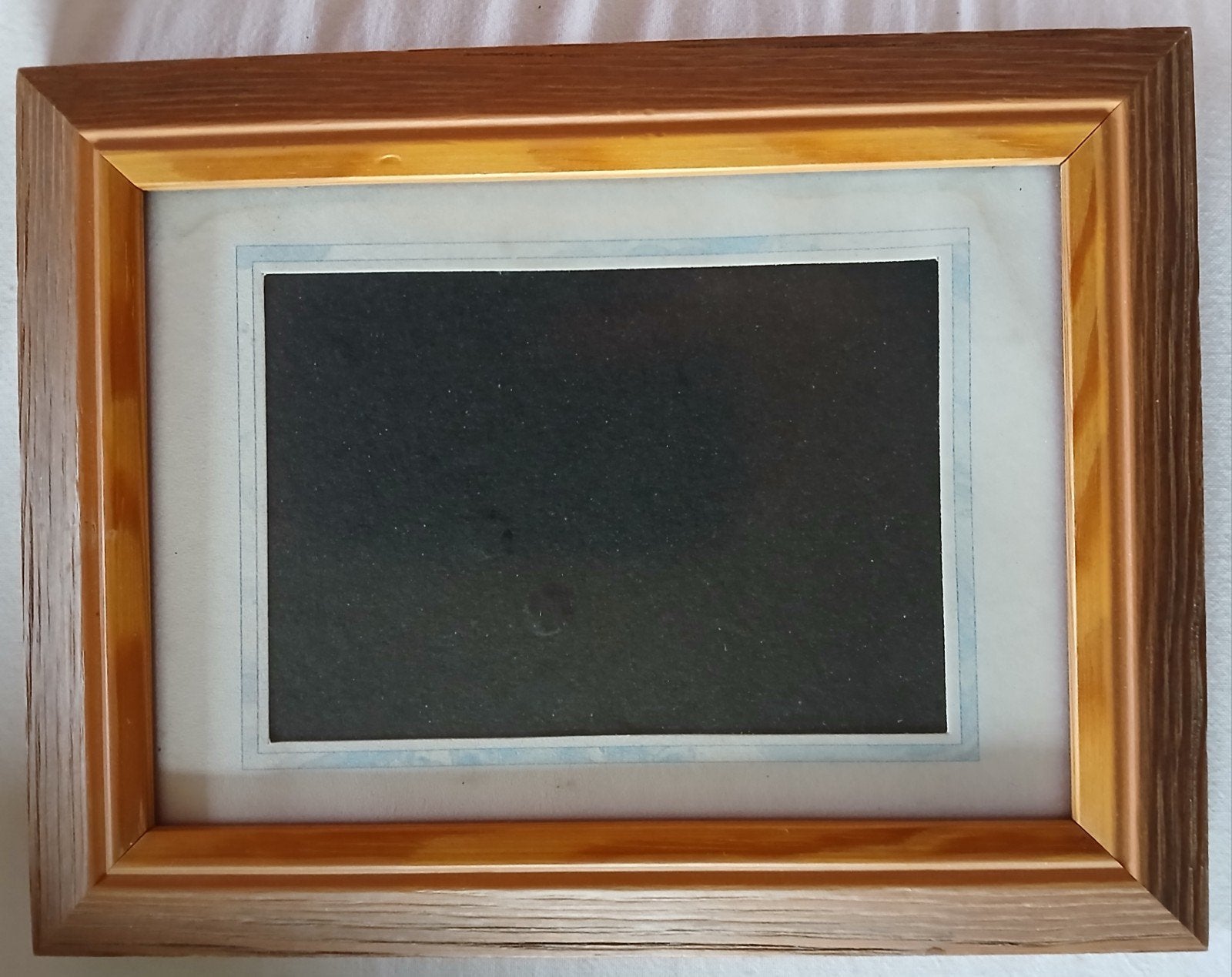 Houten fotolijst met passe-partout 21,5 x 15,7 cm, Bruin, 16 cm, Ophalen of Verzenden, Zo goed als nieuw
