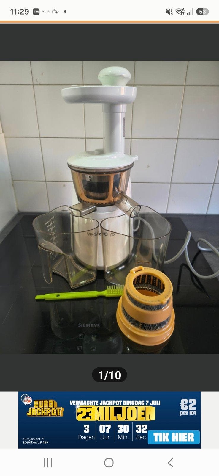 Versapers slowjuicer, Ophalen of Verzenden, Gebruikt, Elektrisch, Slowjuicer