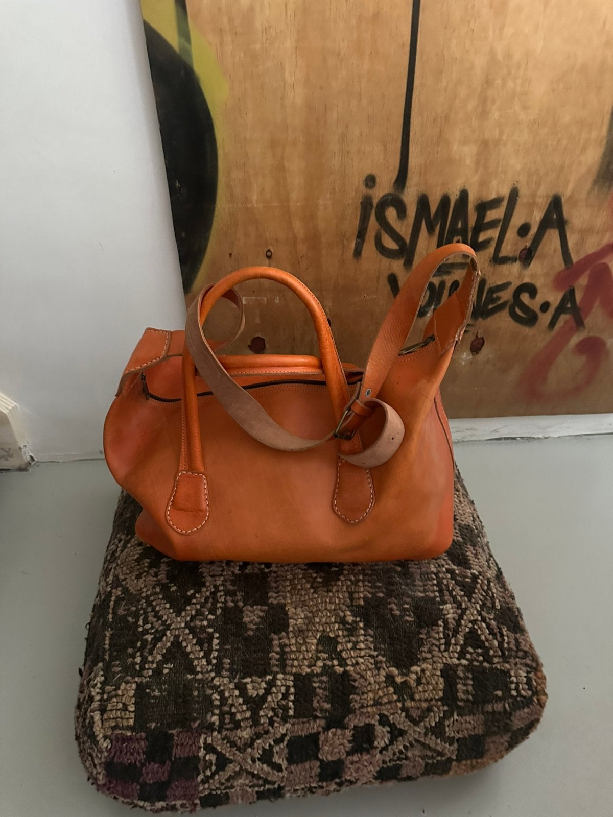 Grote leren tas marrakech, Ophalen of Verzenden, Zo goed als nieuw, Shopper