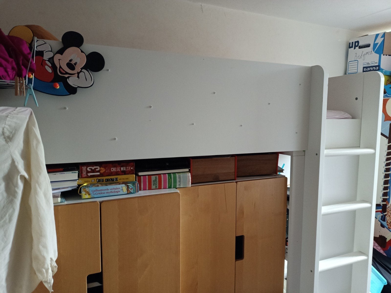 Witte Ikea Hoogslaper, Ophalen, Gebruikt, Eenpersoons, 200 cm