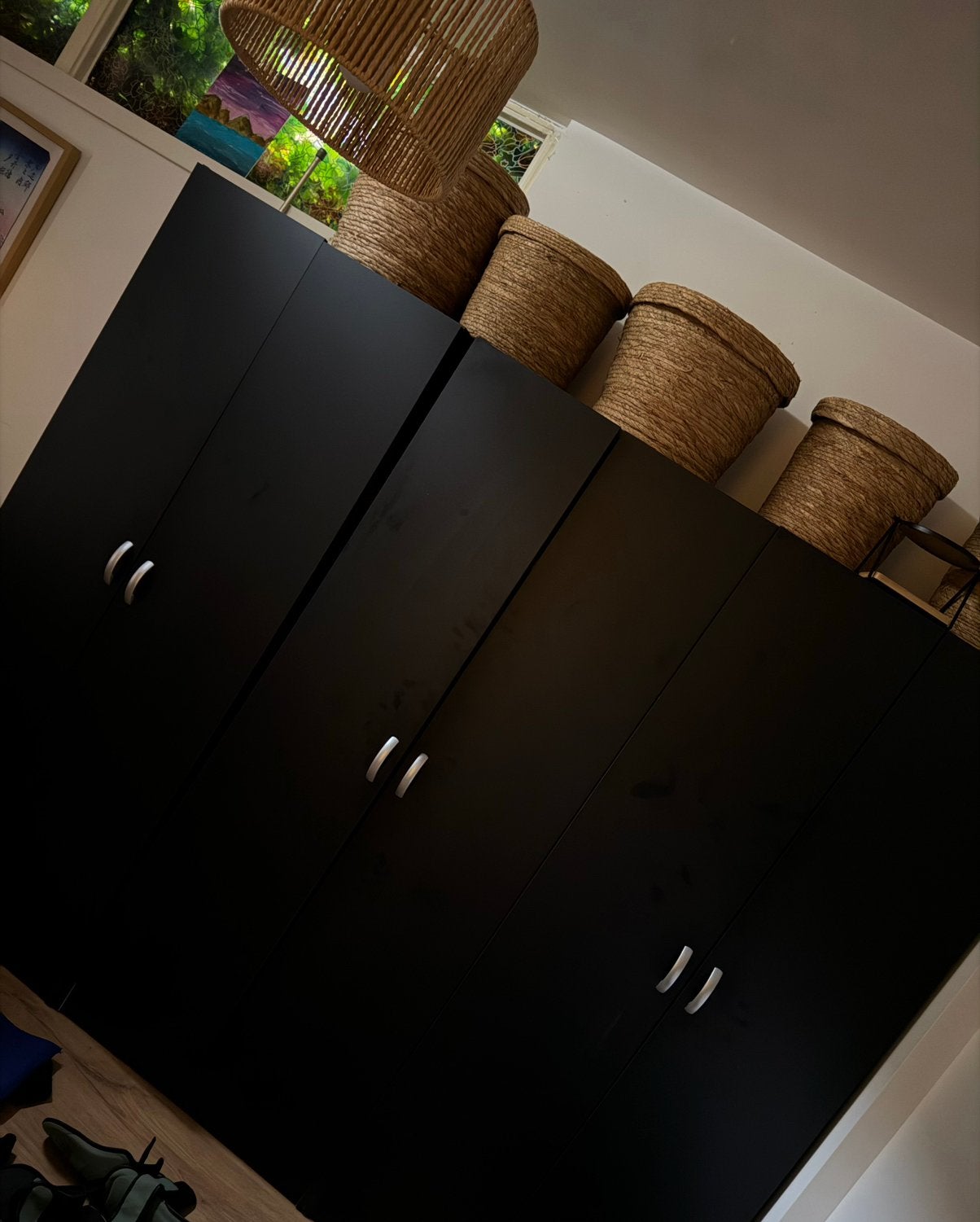 3 kasten zwart, Huis en Inrichting, Kasten | Kledingkasten, Ophalen, Zo goed als nieuw, 25 tot 50 cm, 150 tot 200 cm